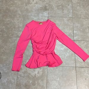 H&M size 2 bright pink peplum top
